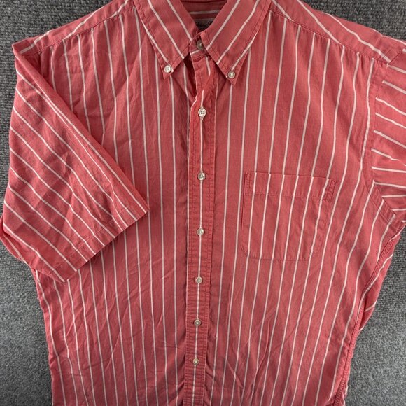 VTG Brooks Brothers Sport Shirt USA Made Pink Striped Short Sleeve Medium Men - Picture 1 of 16